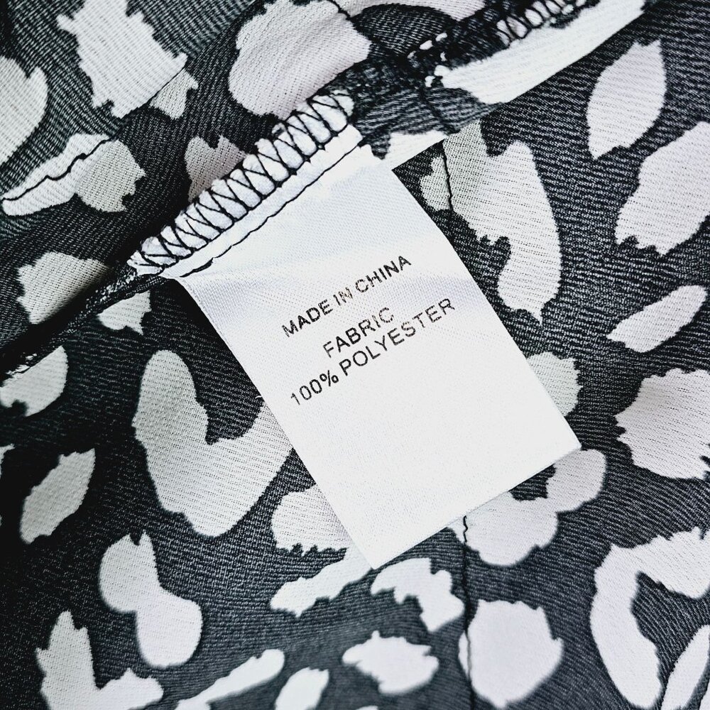 Eilly Bazar Animal Print High Neck Long Sleeve Lace Tiered Open Back Dress, NWT - Picture 10 of 11